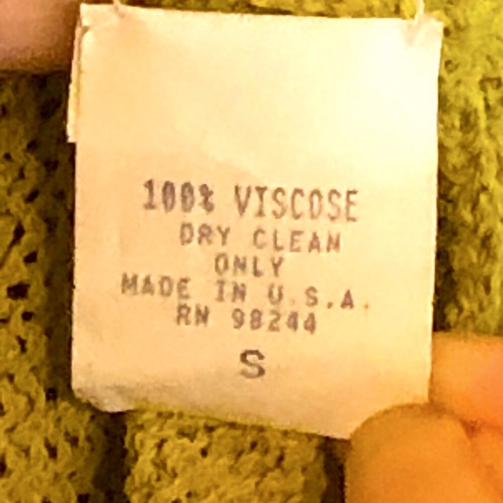 Carol Horn Olive Green Sleeveless Knit Top with Black Accents at Waist - Picture 4 of 4